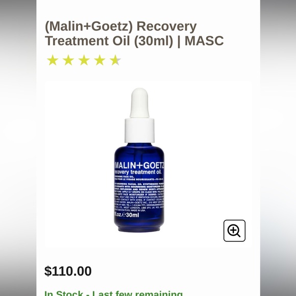 Malin+goetz recovery treatment oil - Picture 1 of 13